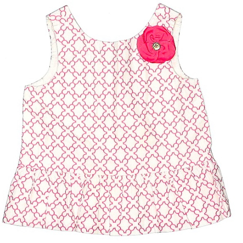 Girls Janie and Jack white/pink top size 3
